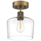 Port Nine Chardonnay LED Semi-Flush, Antique Brushed Brass / Clear Glass / 7W