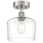 Port Nine Chardonnay LED Semi-Flush, Brushed Steel / Clear Glass / 7W