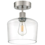 Port Nine Chardonnay LED Semi-Flush, Brushed Steel / Clear Glass / 7W
