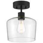 Port Nine Chardonnay LED Semi-Flush, Matte Black / Clear Glass / 7W