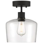 Port Nine Chardonnay LED Semi-Flush, Matte Black / Clear Glass / 7W