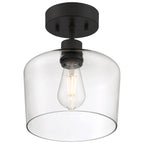 Port Nine Chardonnay LED Semi-Flush, Matte Black / Clear Glass / 7W