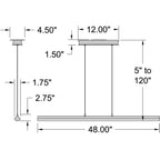 Access Lighting Float LED Linear Pendant, Silver / 30W, image 2