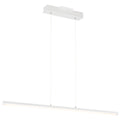 The Float LED Linear Pendant by Access Lighting features a minimalist matte white finish, a rectangular ceiling mount, and two suspension wires.