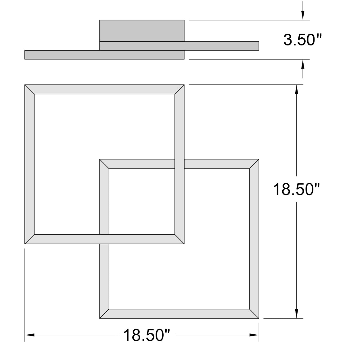 Access Lighting Squared LED Flush Mount or Wall Sconce, White / 18.5", image 7