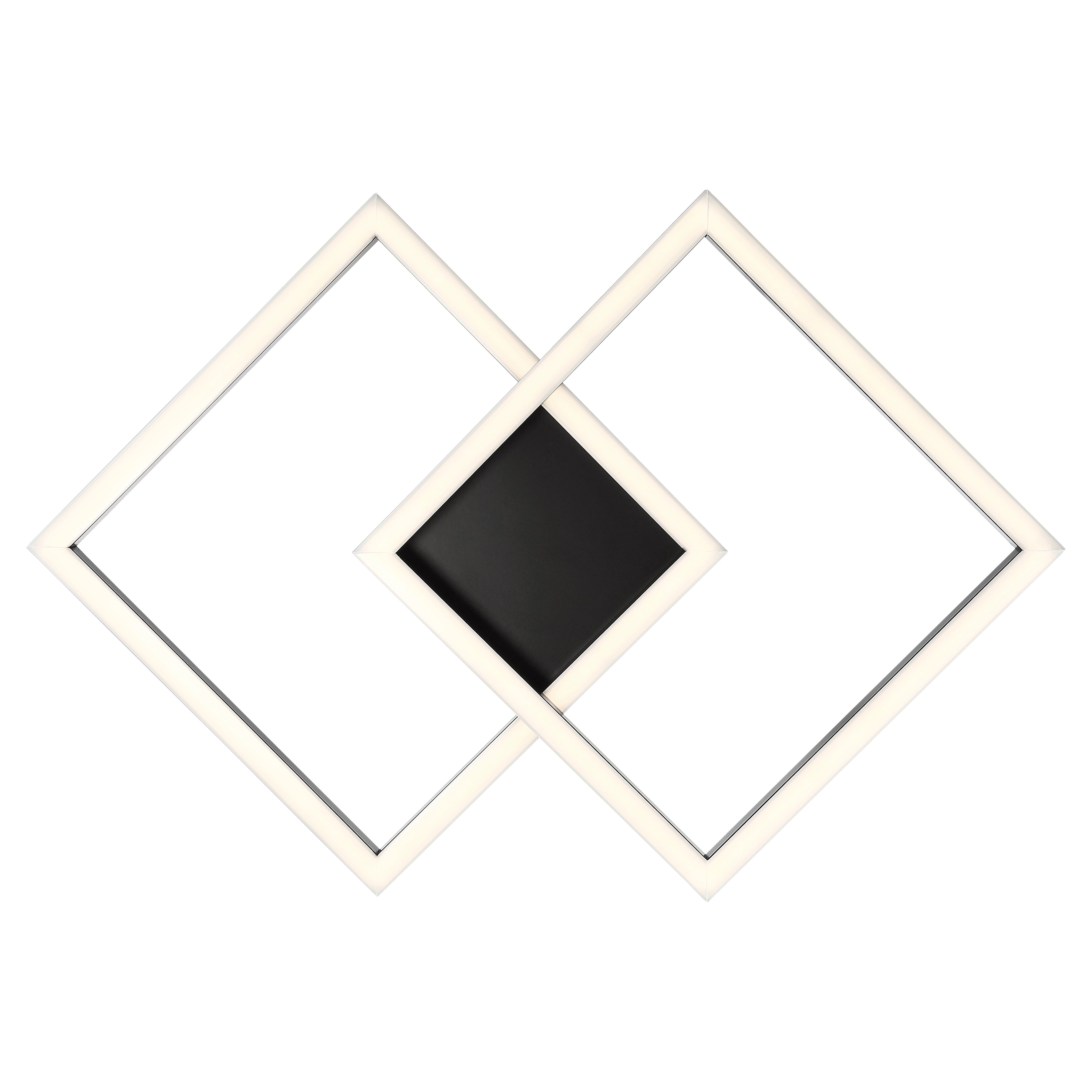 Squared LED Flush Mount or Wall Sconce, Black / 18.5"