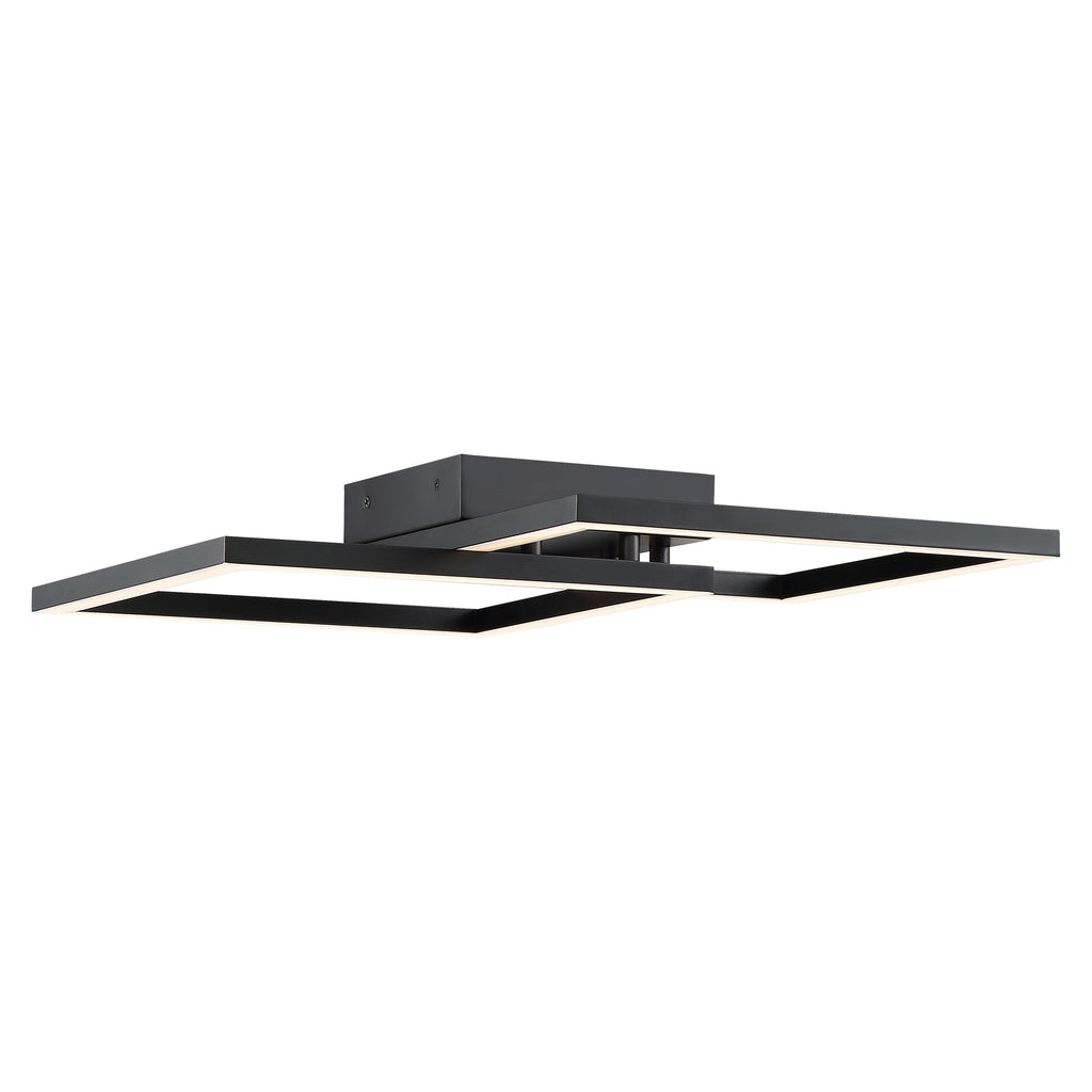 Squared LED Flush Mount or Wall Sconce, Black / 18.5"