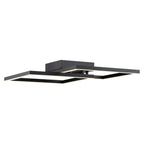 Squared LED Flush Mount or Wall Sconce, Black / 18.5"