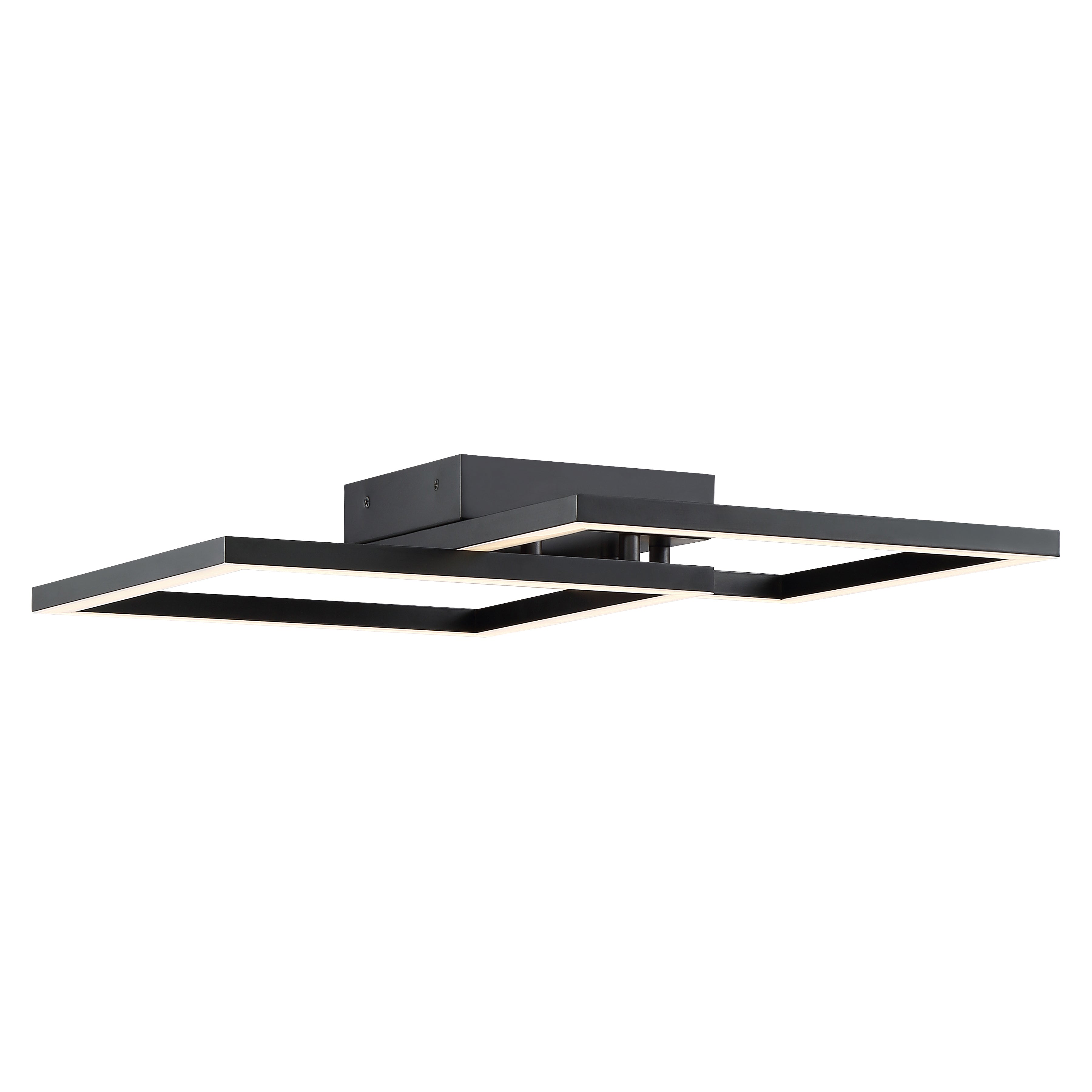 Squared LED Flush Mount or Wall Sconce, Black / 18.5"