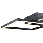 Squared LED Flush Mount or Wall Sconce, Black / 18.5"