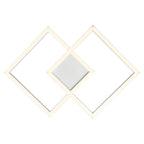 The Squared LED Flush Mount or Wall Sconce by Access Lighting features two illuminated diamond shapes that overlap at the center, forming a geometric, modern light fixture in a White finish measuring 18.5″.