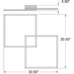 Access Lighting Squared LED Flush Mount or Wall Sconce, White / 30.5", image 7