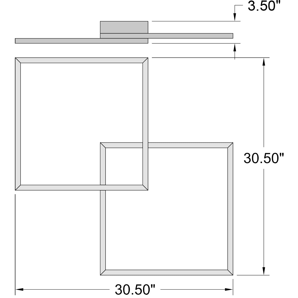 Access Lighting Squared LED Flush Mount or Wall Sconce, White / 30.5", image 7