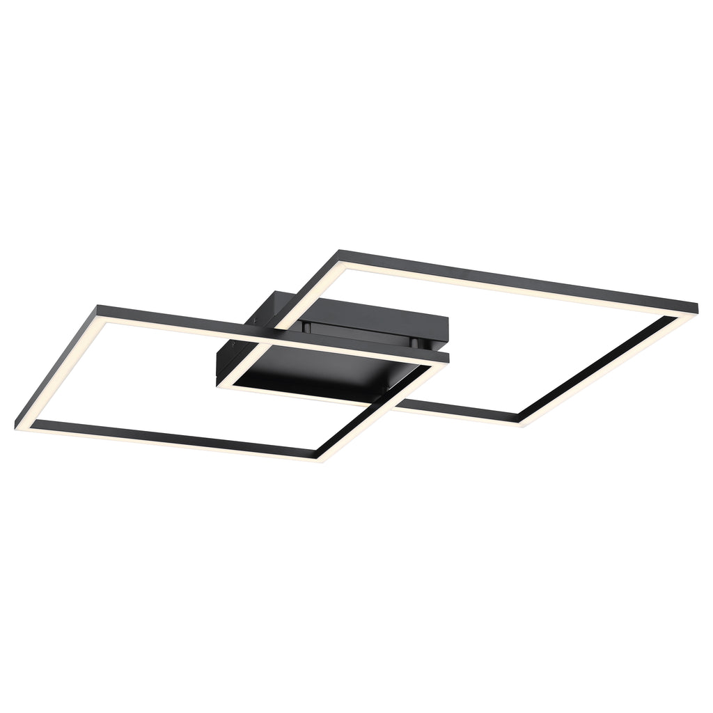 Squared LED Flush Mount or Wall Sconce, Black / 30.5"