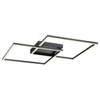 Squared LED Flush Mount or Wall Sconce, Black / 30.5"