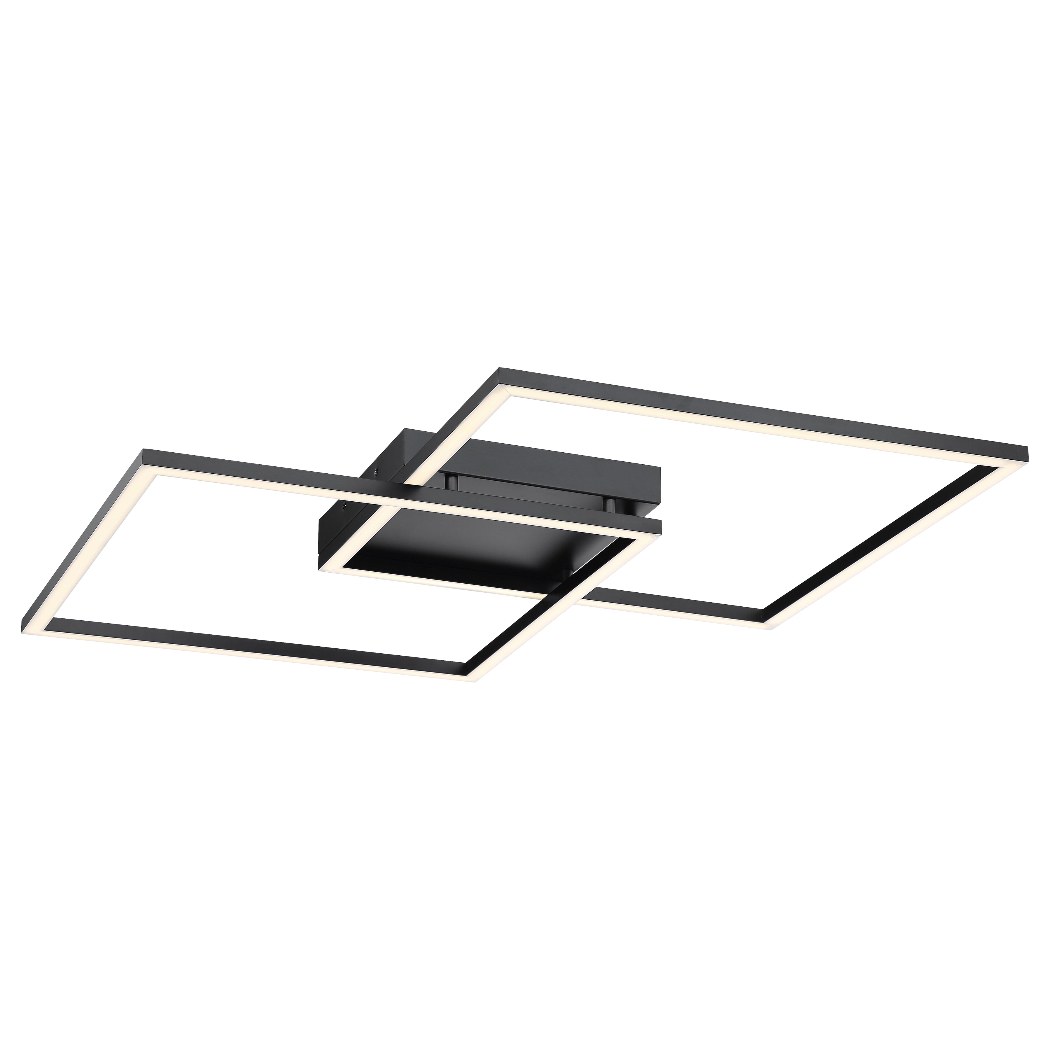 Squared LED Flush Mount or Wall Sconce, Black / 30.5"