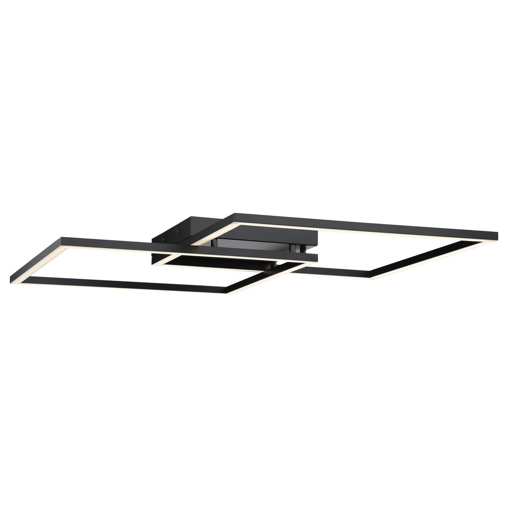 Squared LED Flush Mount or Wall Sconce, Black / 30.5"