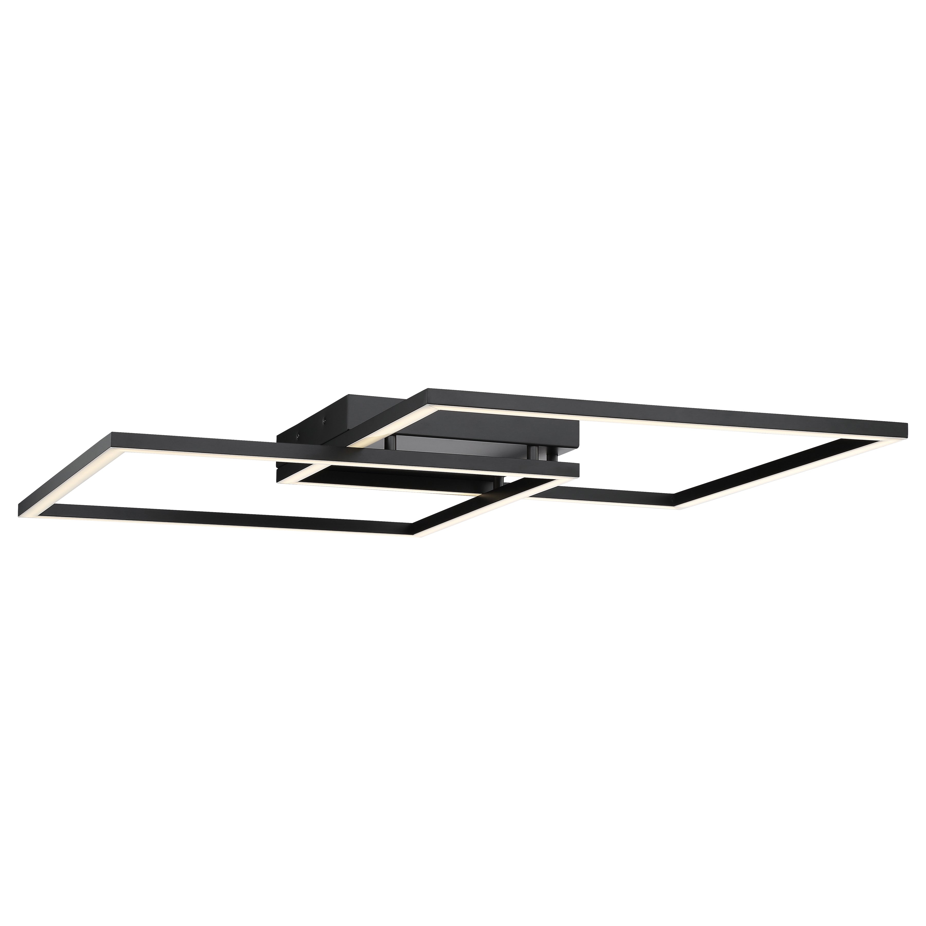 Squared LED Flush Mount or Wall Sconce, Black / 30.5"