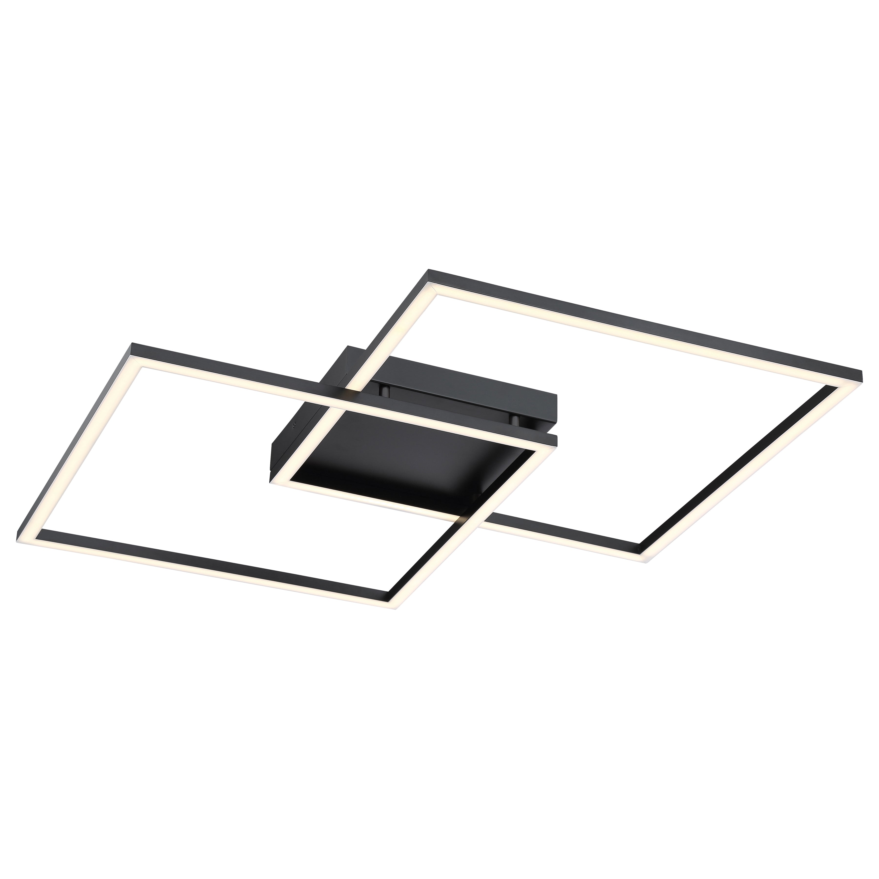 Squared LED Flush Mount or Wall Sconce, Black / 30.5"
