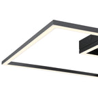 Squared LED Flush Mount or Wall Sconce, Black / 30.5"