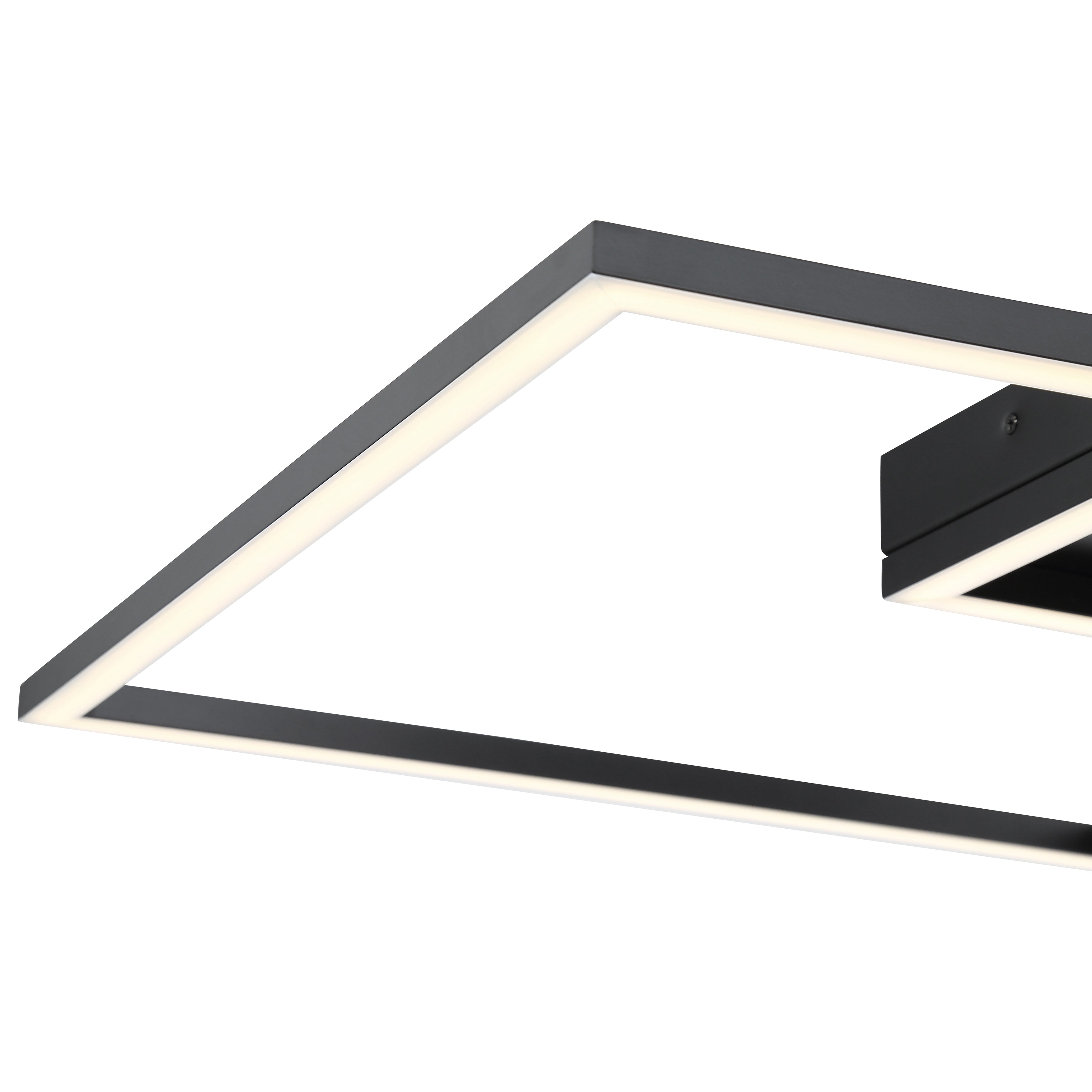Squared LED Flush Mount or Wall Sconce, Black / 30.5"