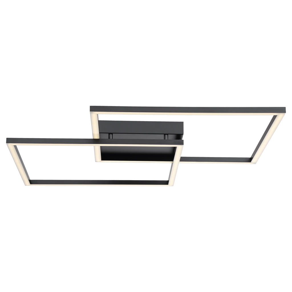 Squared LED Flush Mount or Wall Sconce, Black / 30.5"