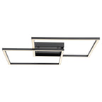 Squared LED Flush Mount or Wall Sconce, Black / 30.5"