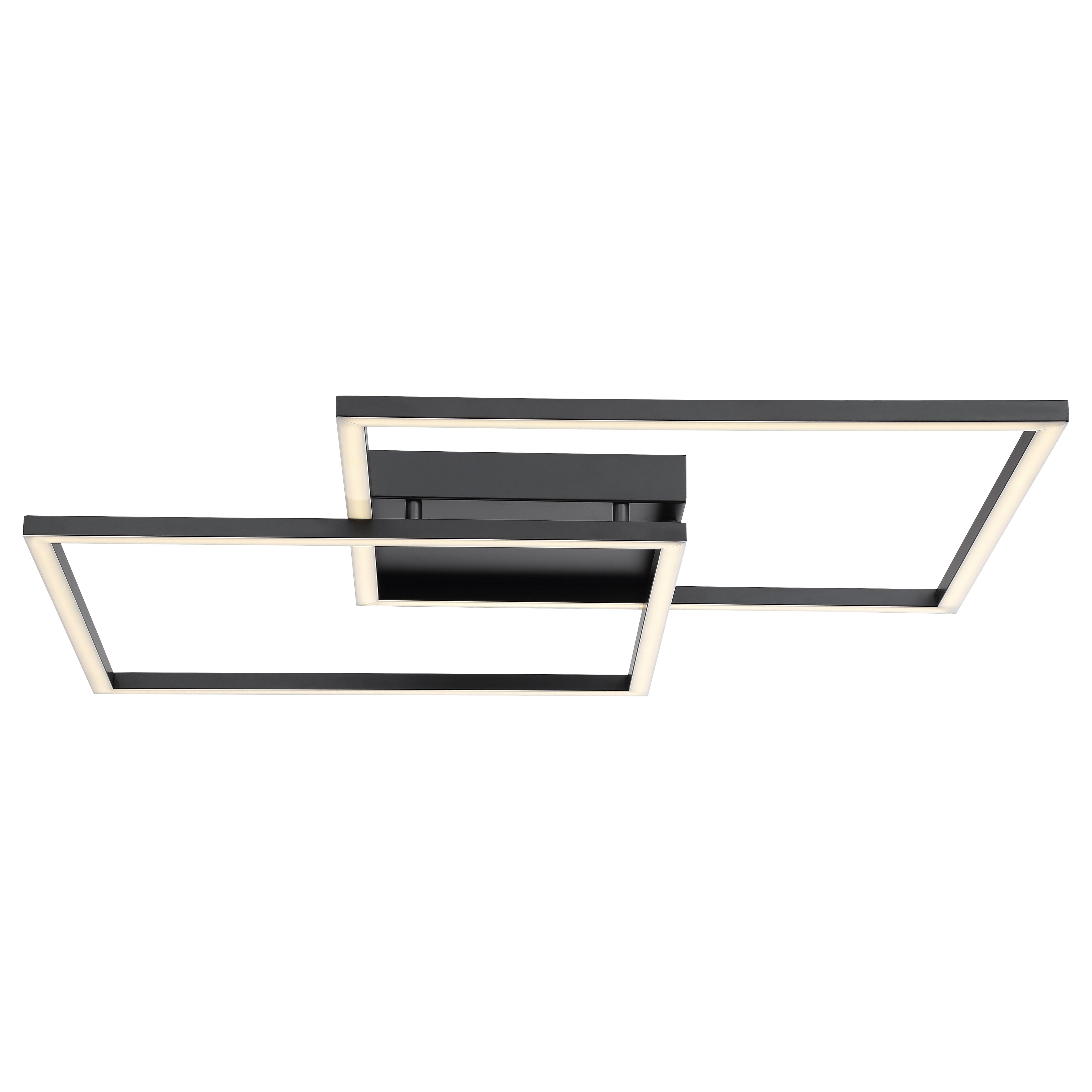Squared LED Flush Mount or Wall Sconce, Black / 30.5"