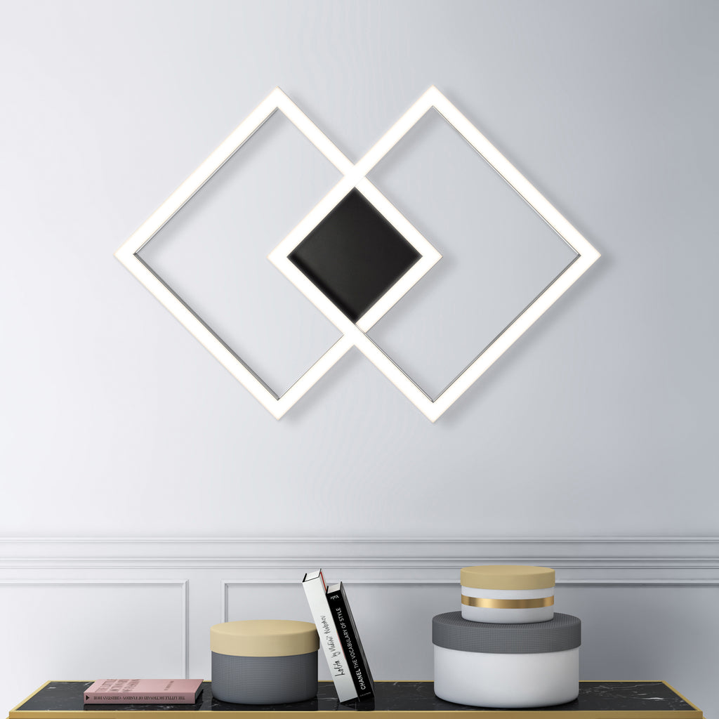 Access Lighting Squared LED Flush Mount or Wall Sconce, Black / 30.5", image 7