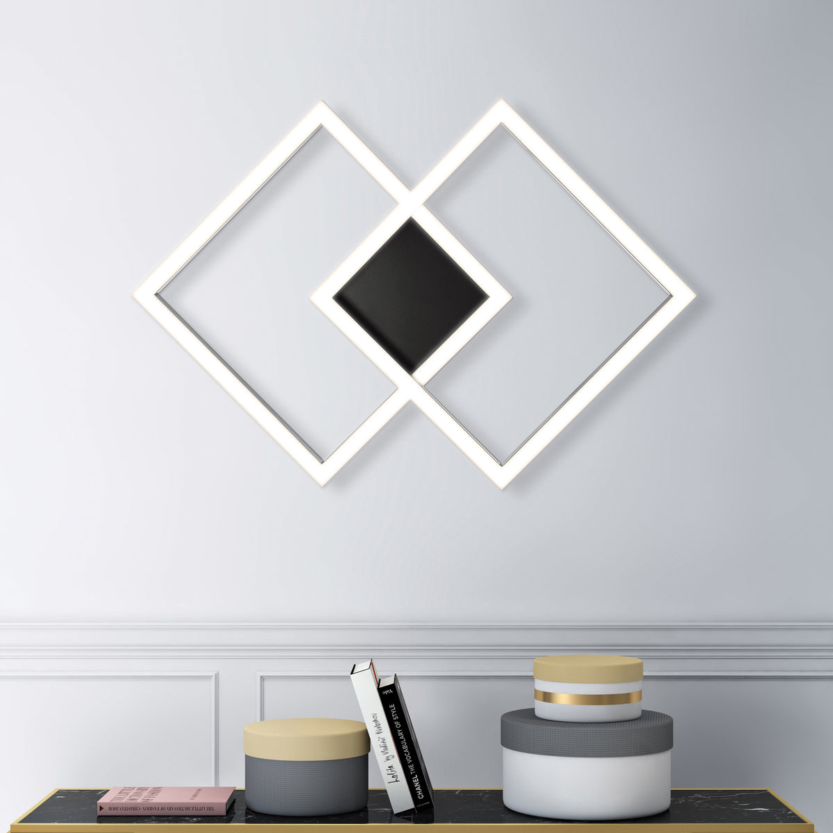 Access Lighting Squared LED Flush Mount or Wall Sconce, Black / 30.5", image 7