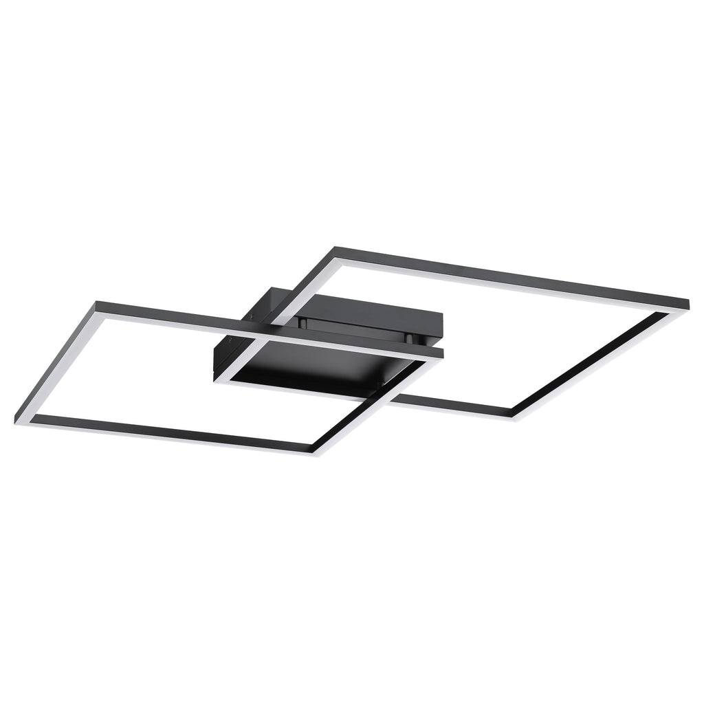 Squared LED Flush Mount or Wall Sconce, Black / 30.5"