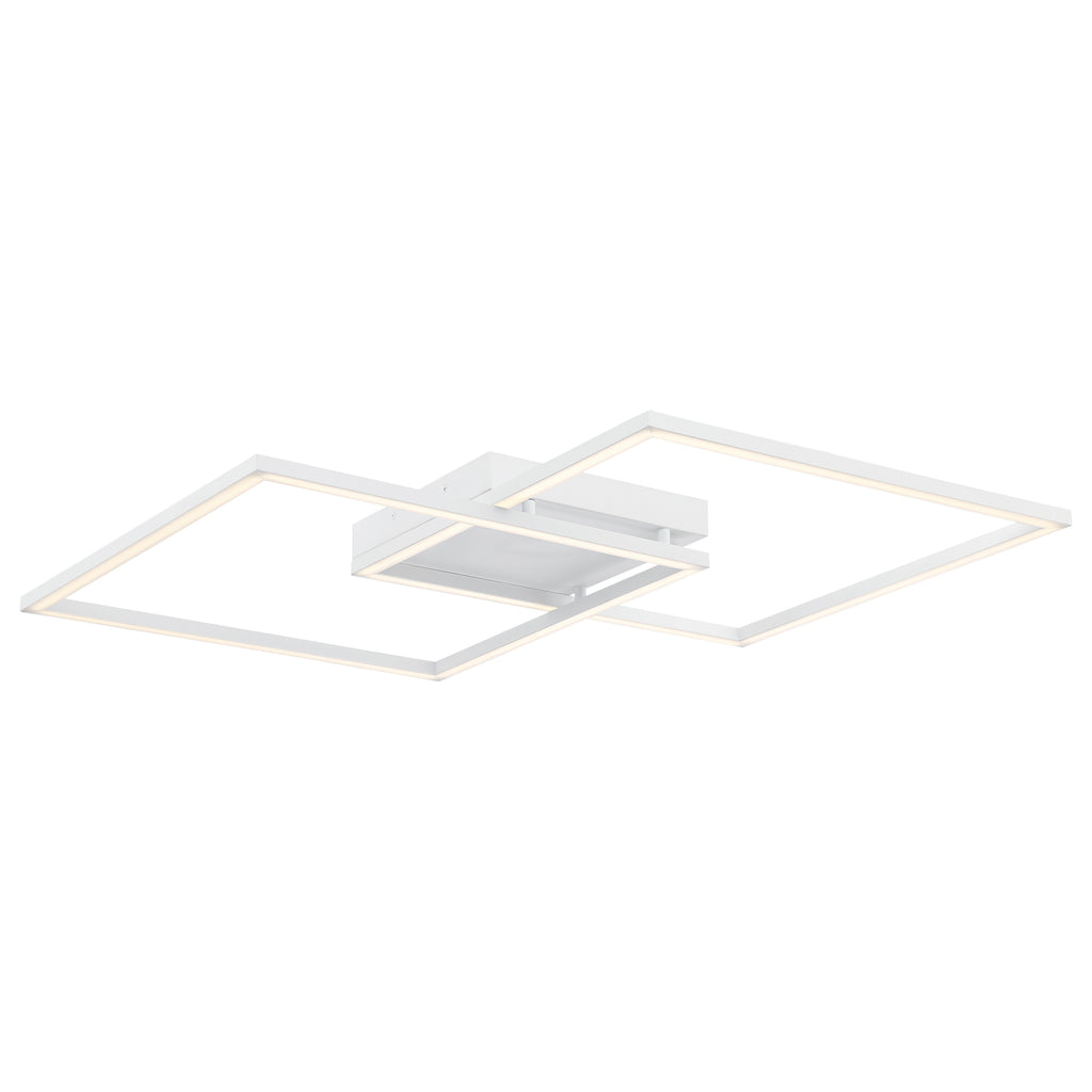 Squared LED Flush Mount or Wall Sconce, White / 30.5"