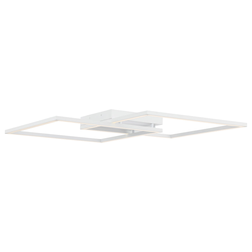 Squared LED Flush Mount or Wall Sconce, White / 30.5"