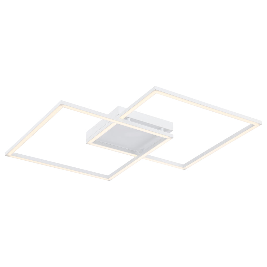 Squared LED Flush Mount or Wall Sconce, White / 30.5"