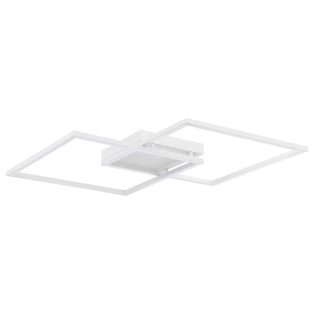 Squared LED Flush Mount or Wall Sconce, White / 30.5"