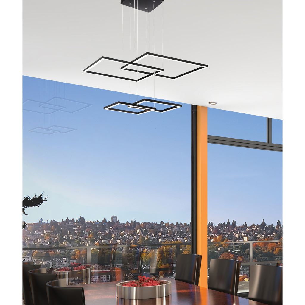 Access Lighting Squared LED Pendant, Black, image 7