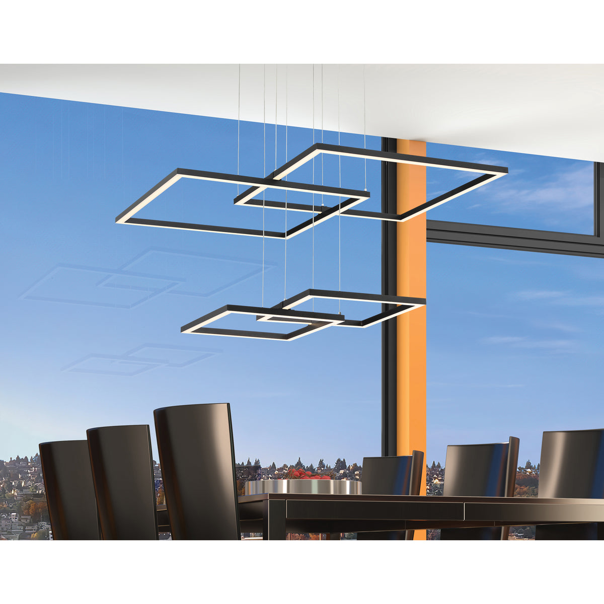 Access Lighting Squared LED Pendant, Black, image 8