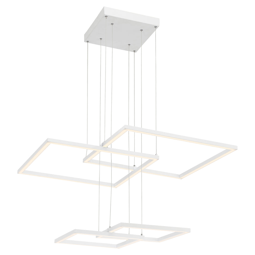 Squared LED Pendant, White