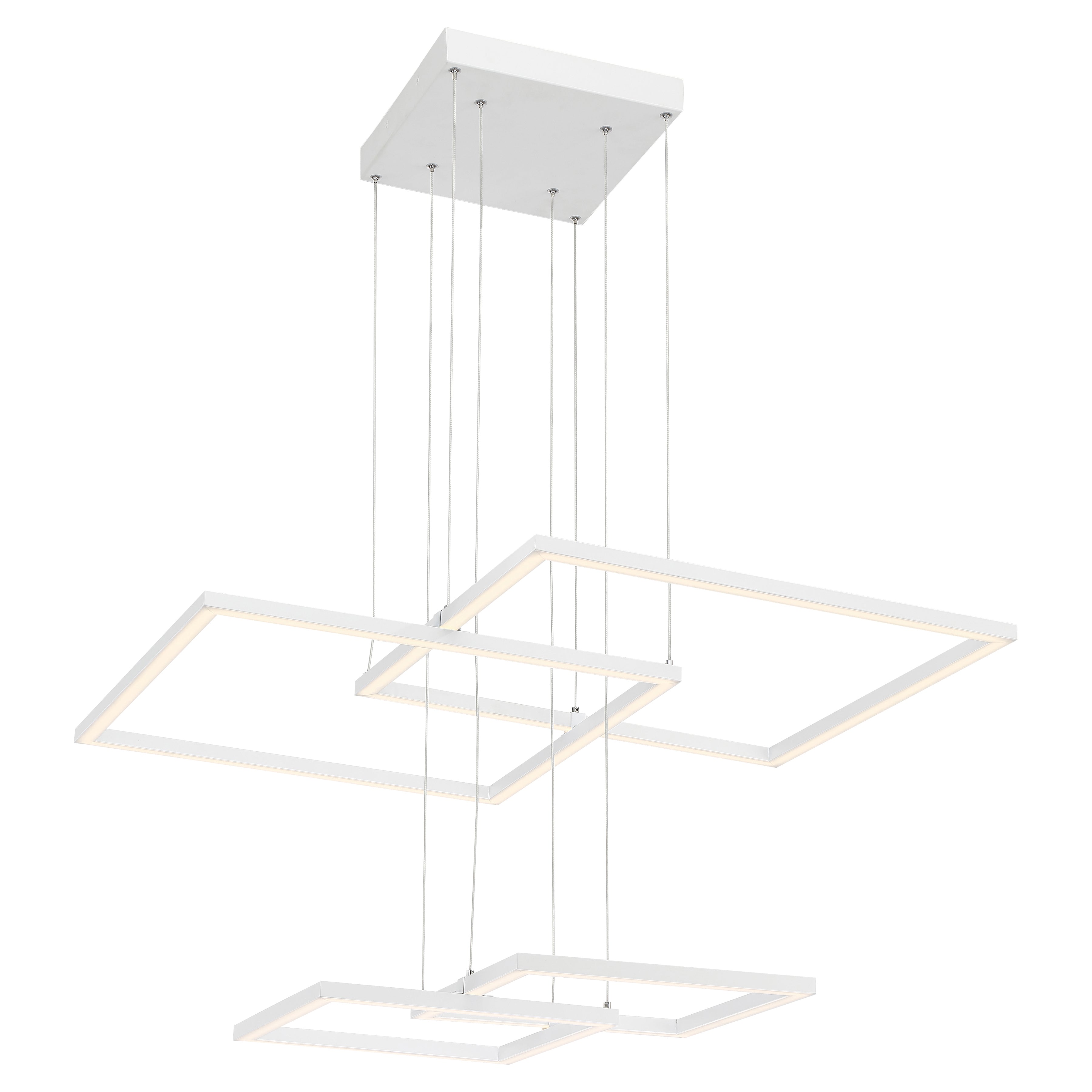 Squared LED Pendant, White