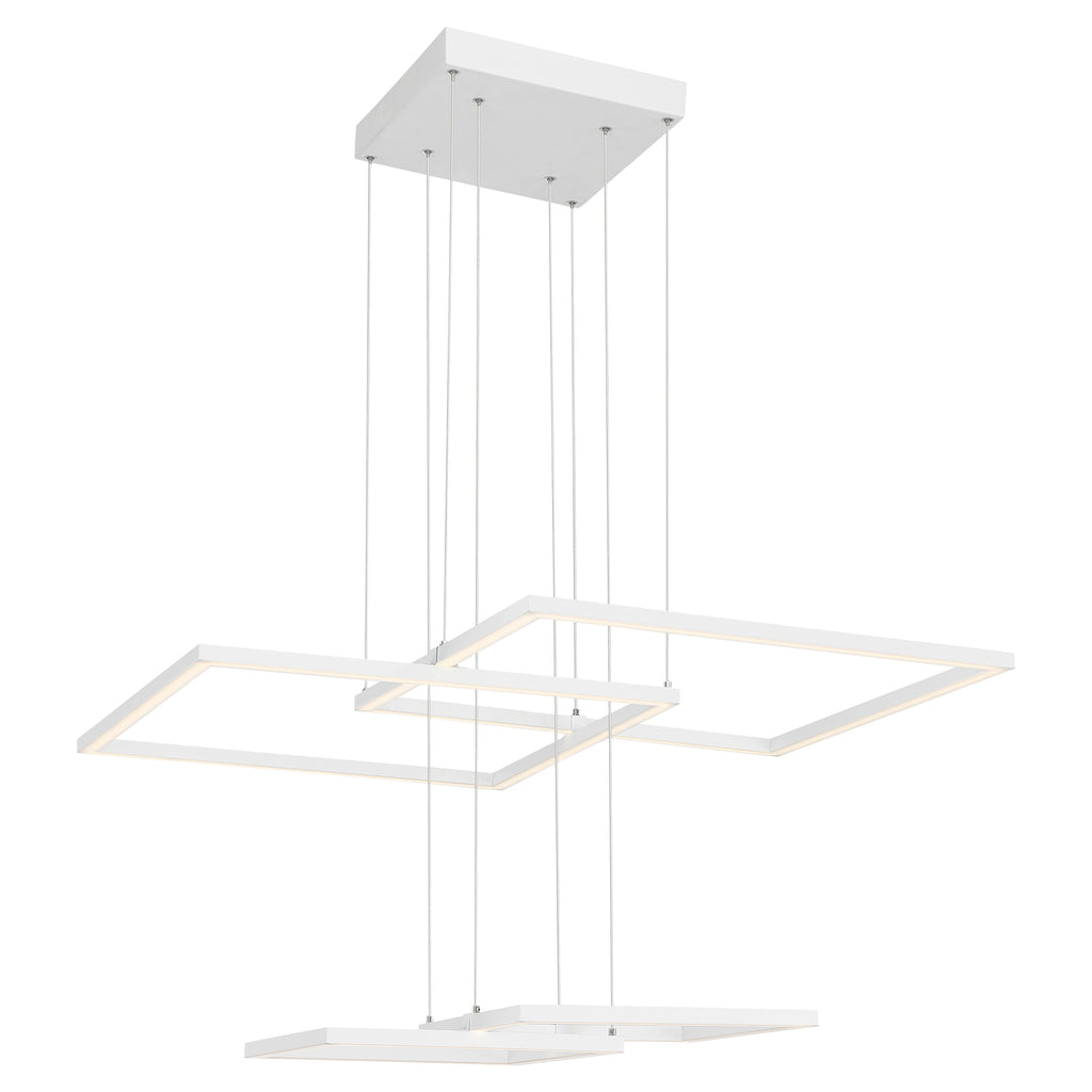 Squared LED Pendant, White