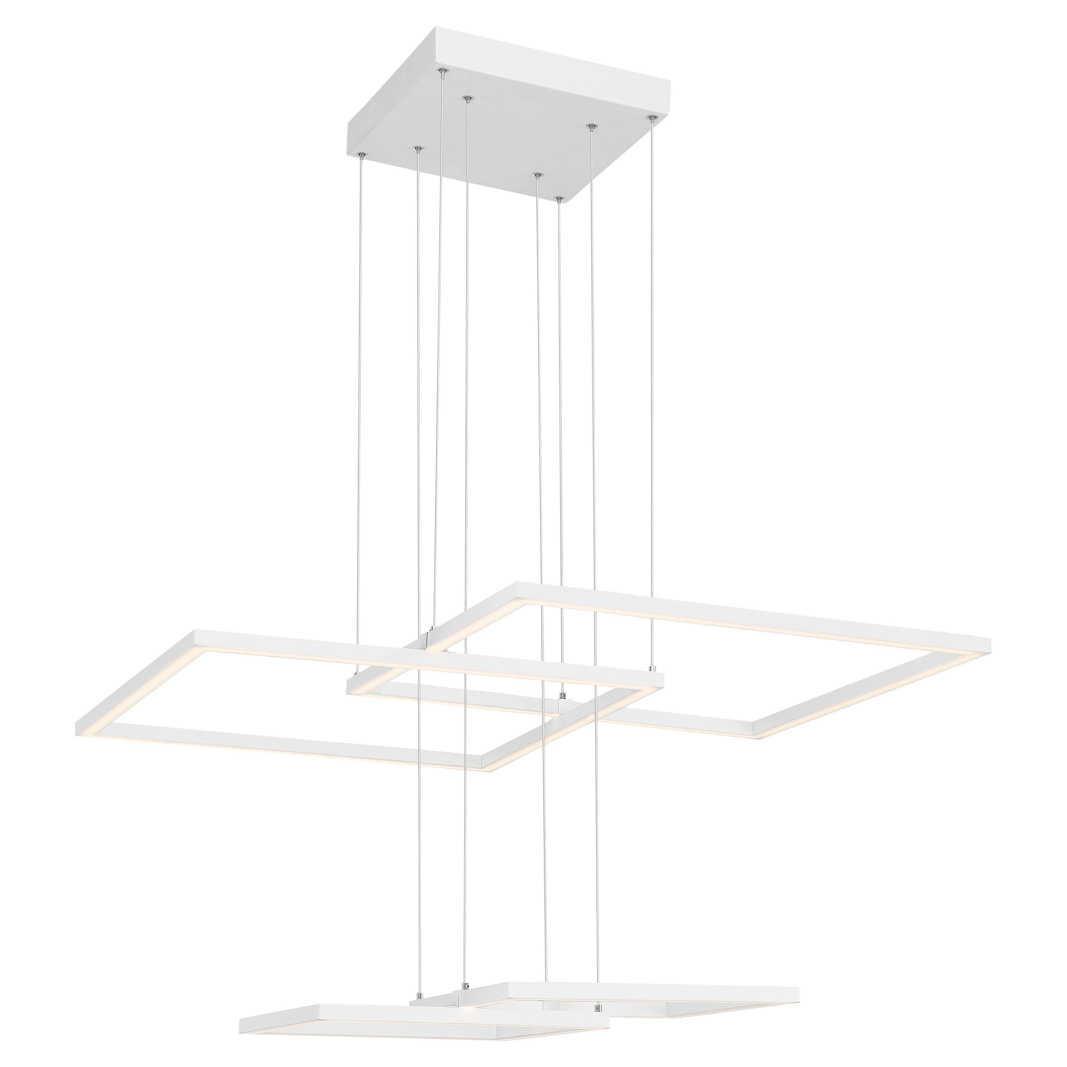 Squared LED Pendant, White