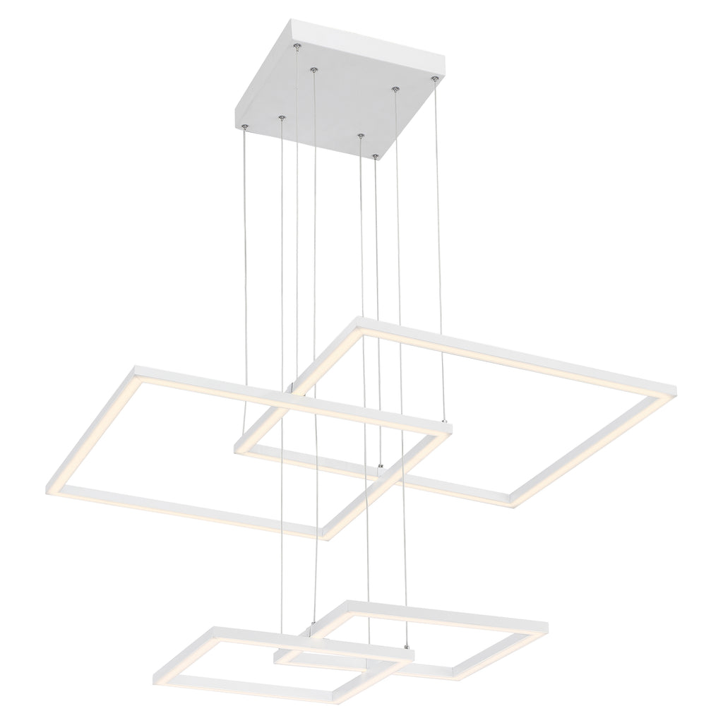 Squared LED Pendant, White