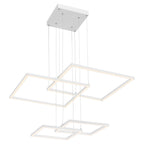 Squared LED Pendant, White