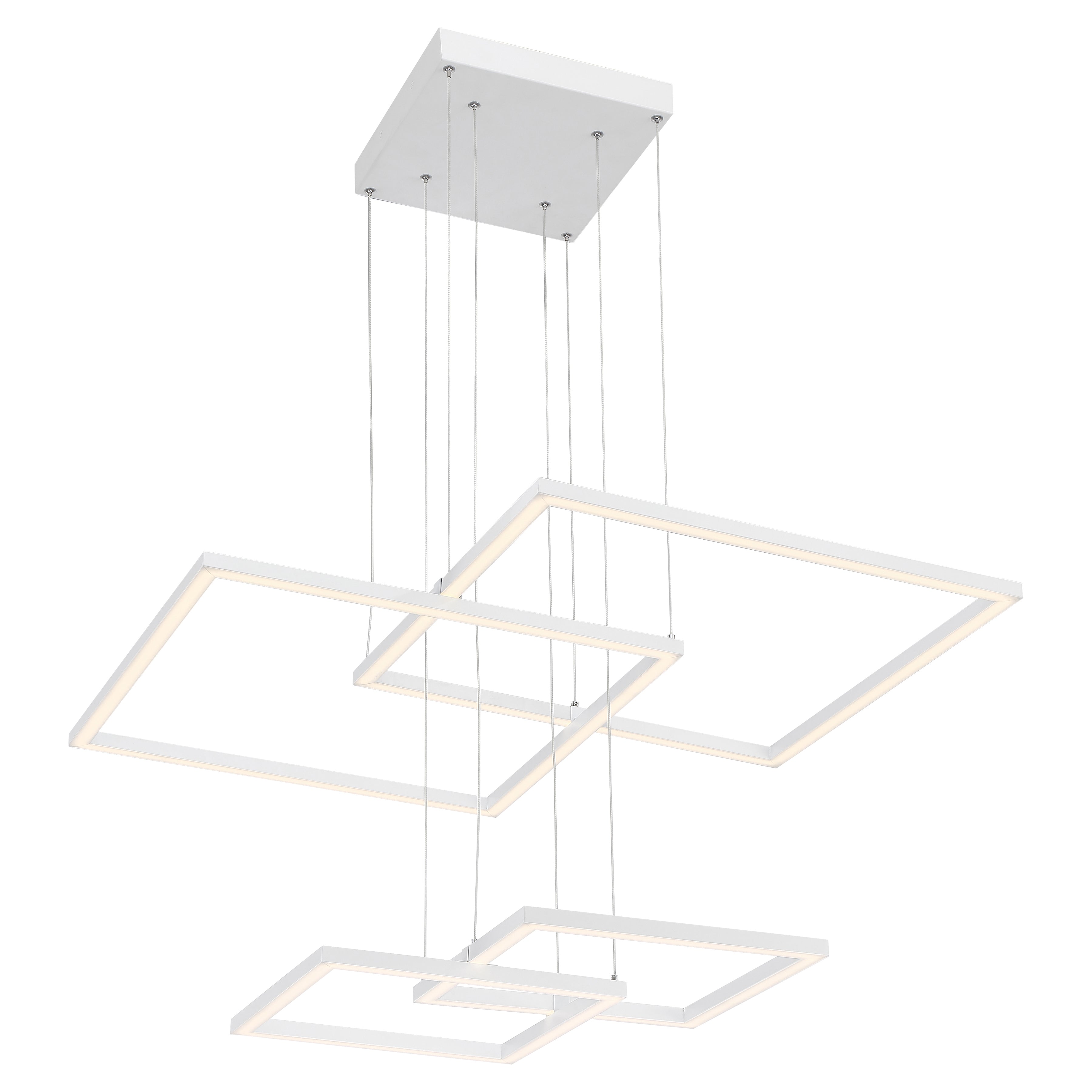 Squared LED Pendant, White