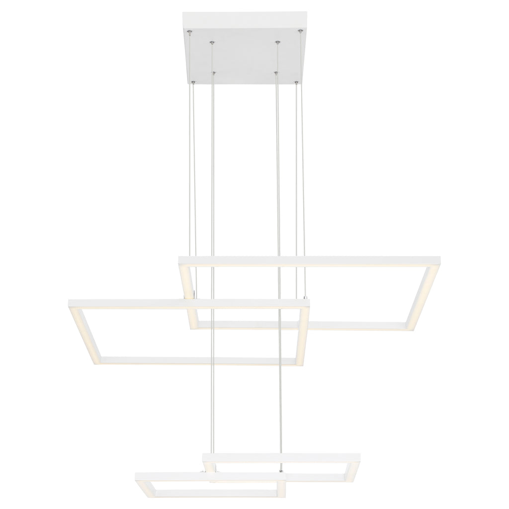 Squared LED Pendant, White