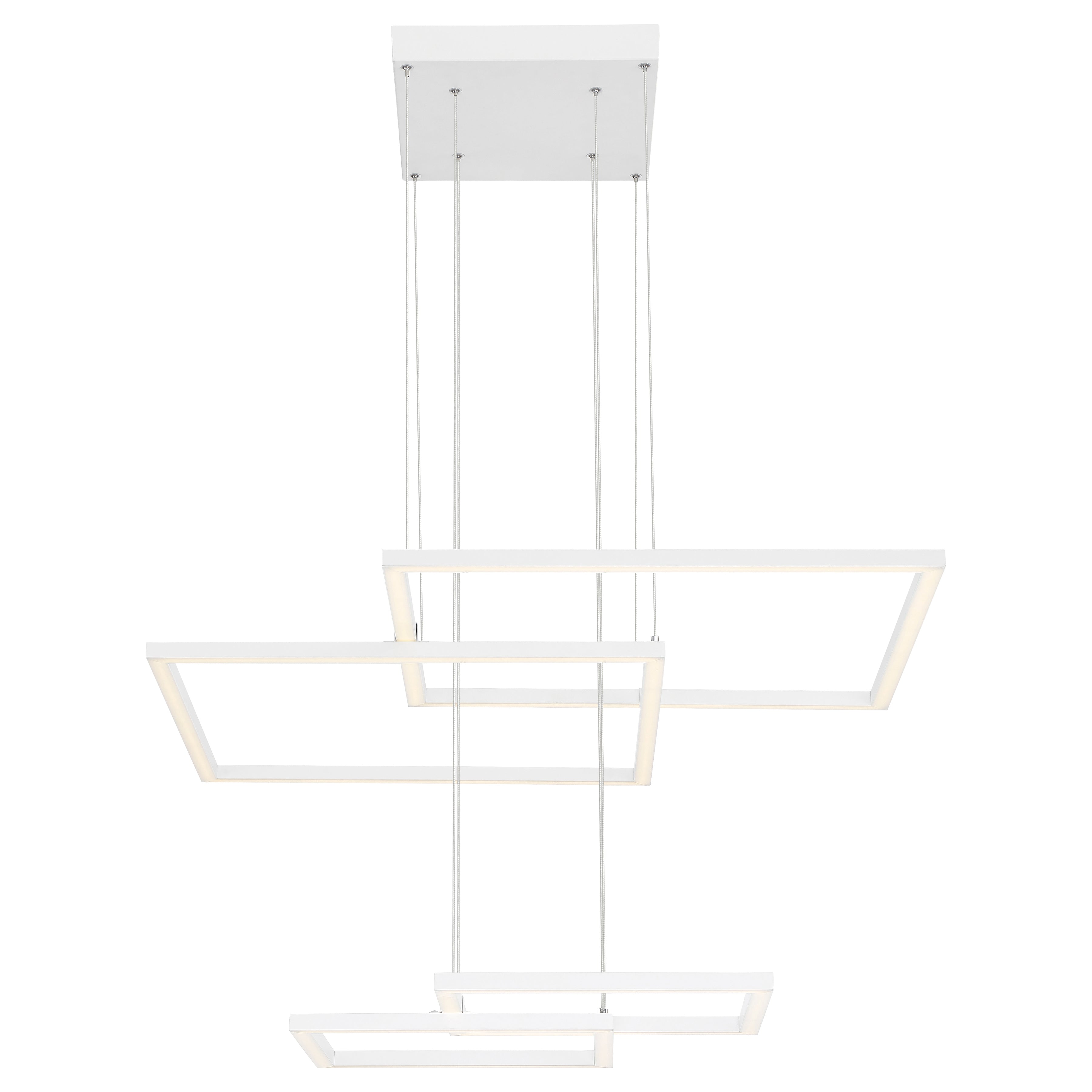Squared LED Pendant, White