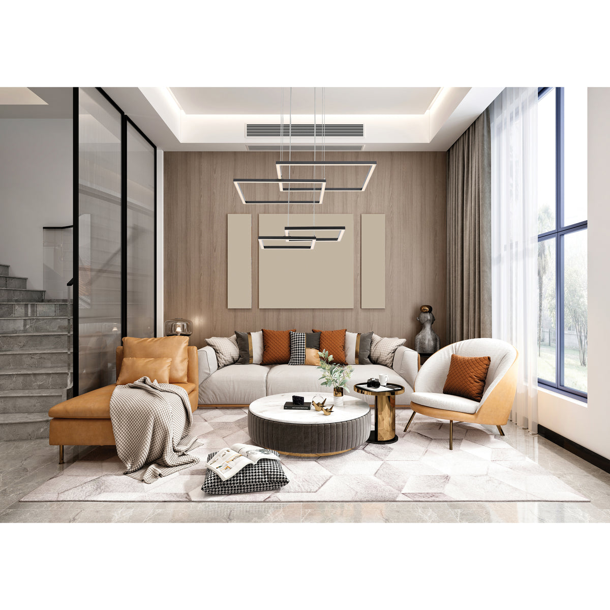 Access Lighting Squared LED Pendant, White, image 7