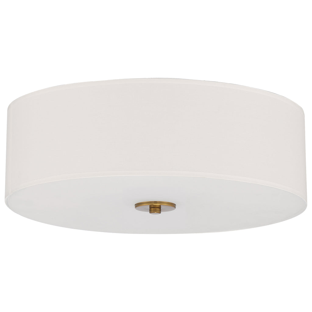 Mid Town LED Flush Mount, Antique Brushed Brass / 18"