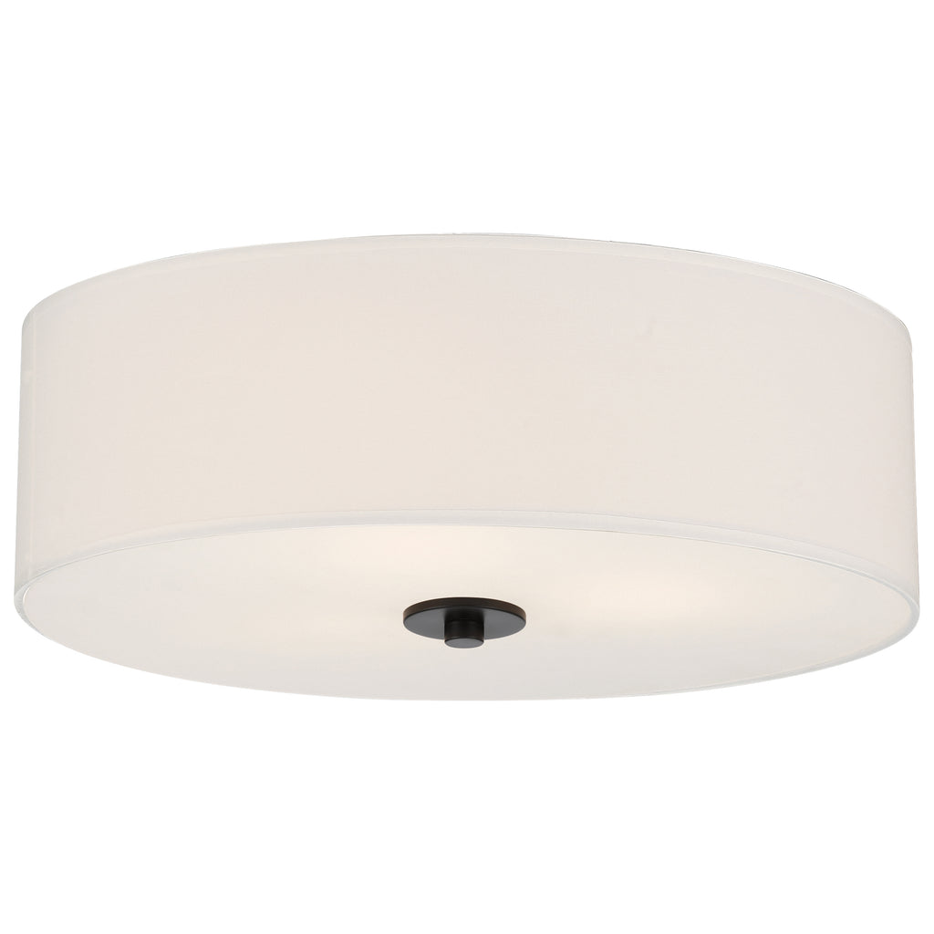Mid Town LED Flush Mount, Matte Black / 18"