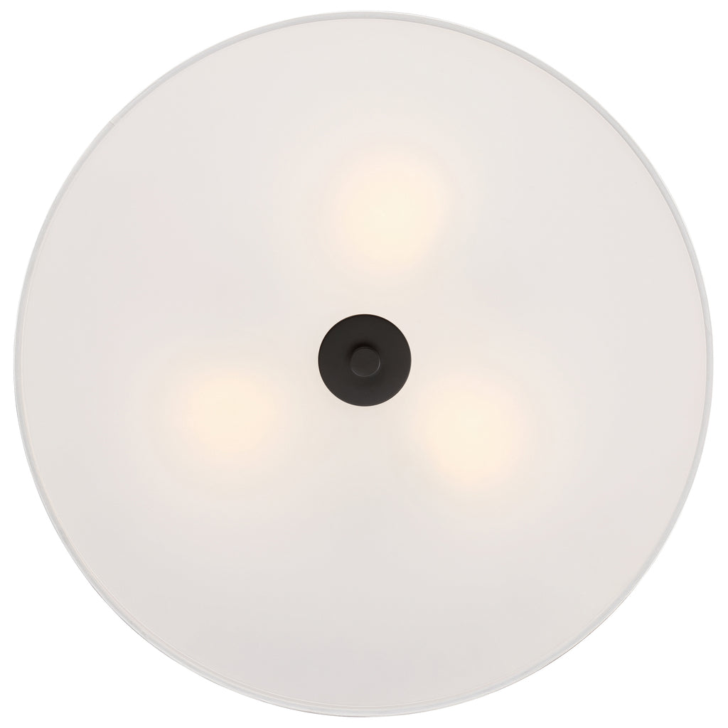Mid Town LED Flush Mount, Matte Black / 18"